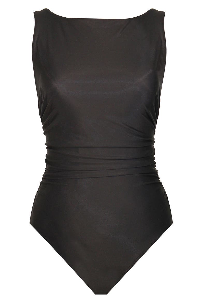 Rock Solid Regatta One-Piece Swimsuit, Alternate, color, BLACK