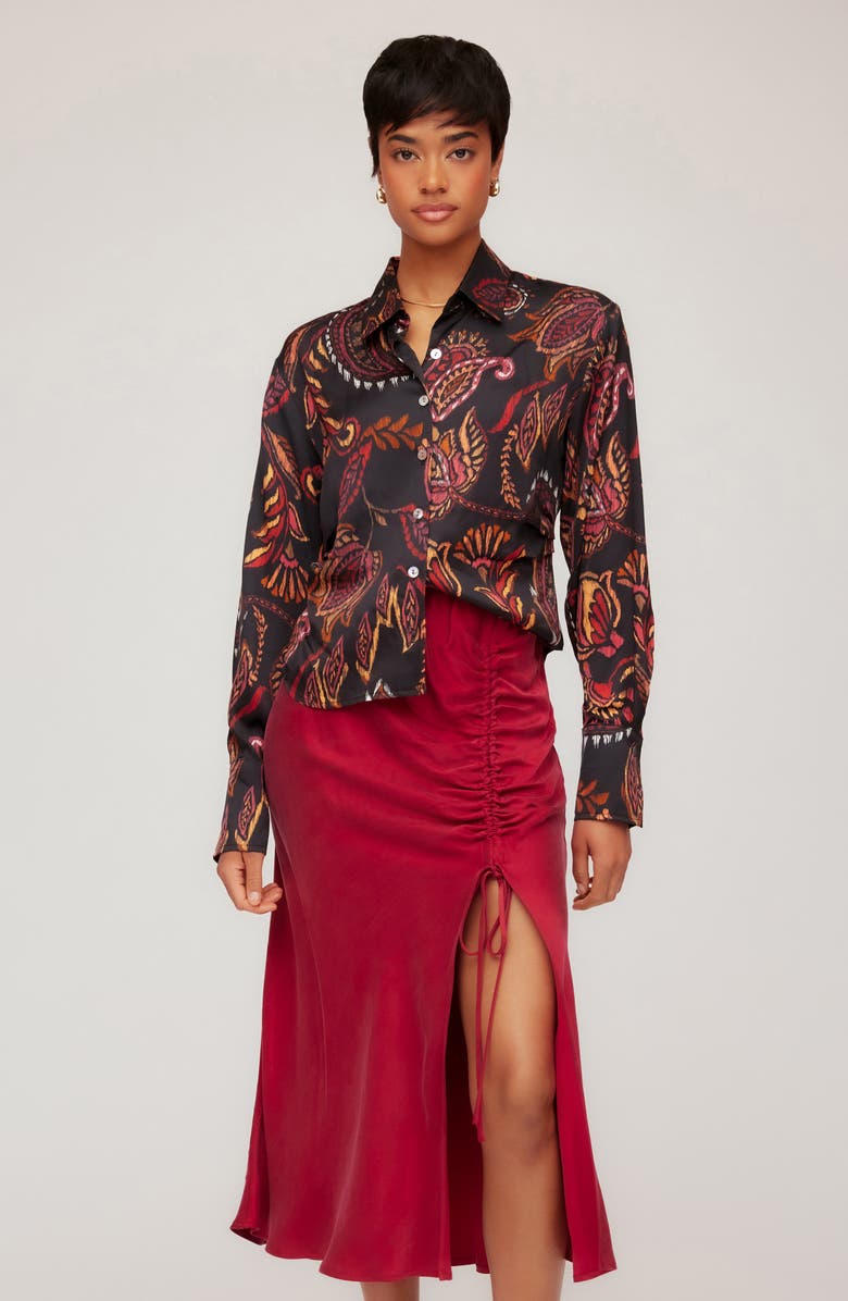 FIFTEEN TWENTY Tawnie Print Side Pleat Shirt, Alternate, color, Paisley