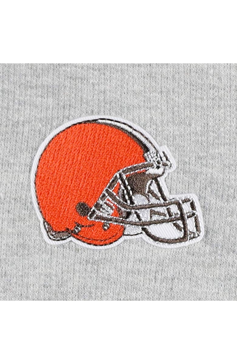 ANTIGUA Women's Antigua Heather Gray Cleveland Browns Lightweight Jackpot Raglan Half-Zip Pullover Hoodie, Alternate, color,