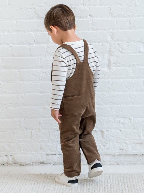 Kendi Remi Organic Corduroy Overalls In Brown