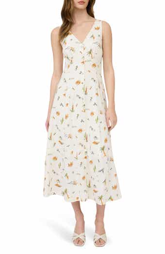 Blu Pepper Beach Print Midi Dress