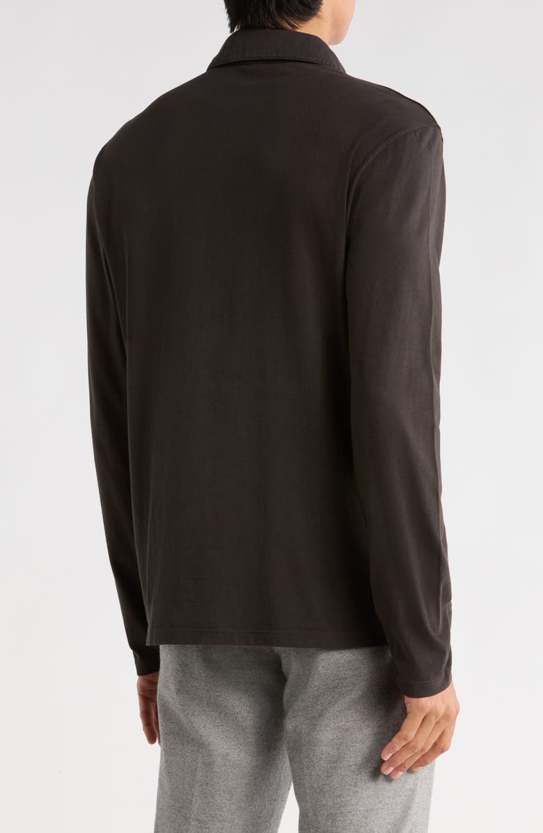 Vince Cotton Long Sleeve Polo, Alternate, color, Night Moss