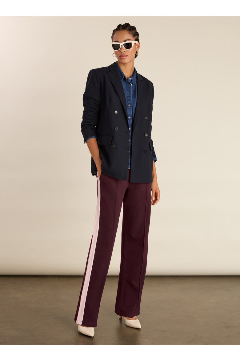 Lisa Side-Stripe Trousers, Alternate, color, Plum, Pink & White