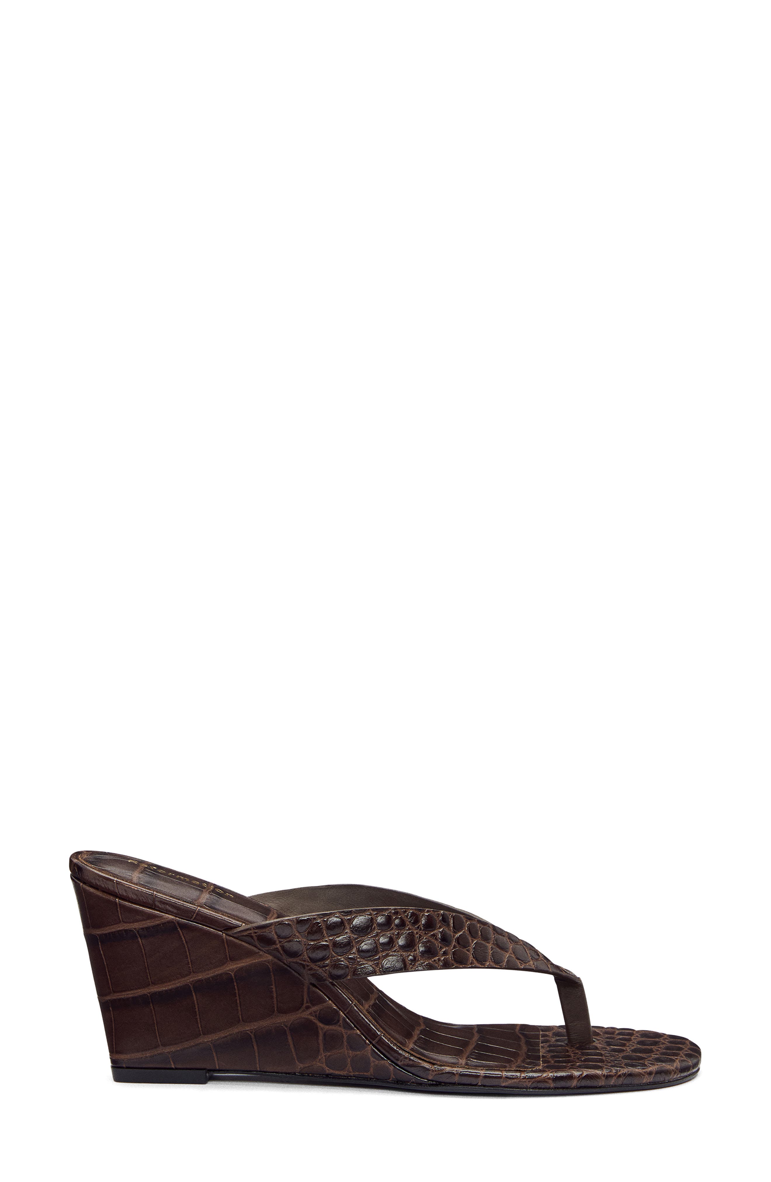 Jessie Wedge Thong Sandal, Alternate, color, CHOCOLATE CROC