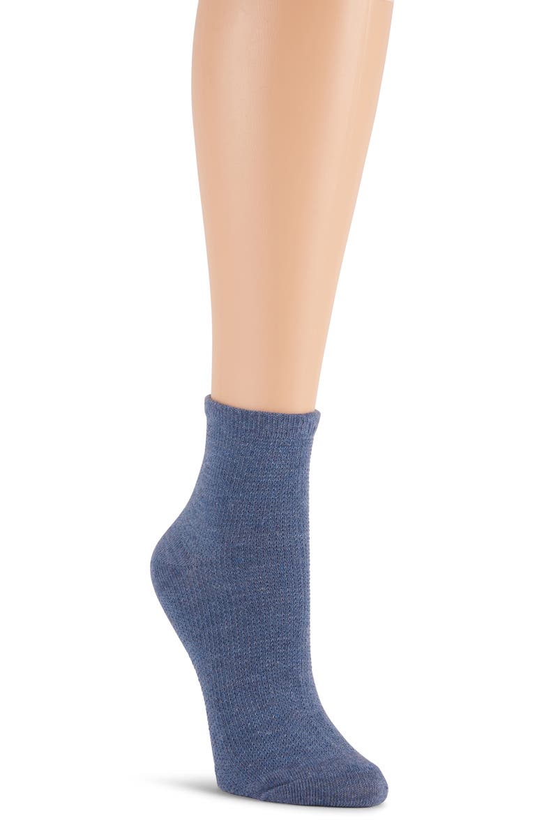 Laundry by Shelli Segal 6-Pack Assorted Lettuce Edge Anklet Socks, Alternate, color, Denim Heather/ White