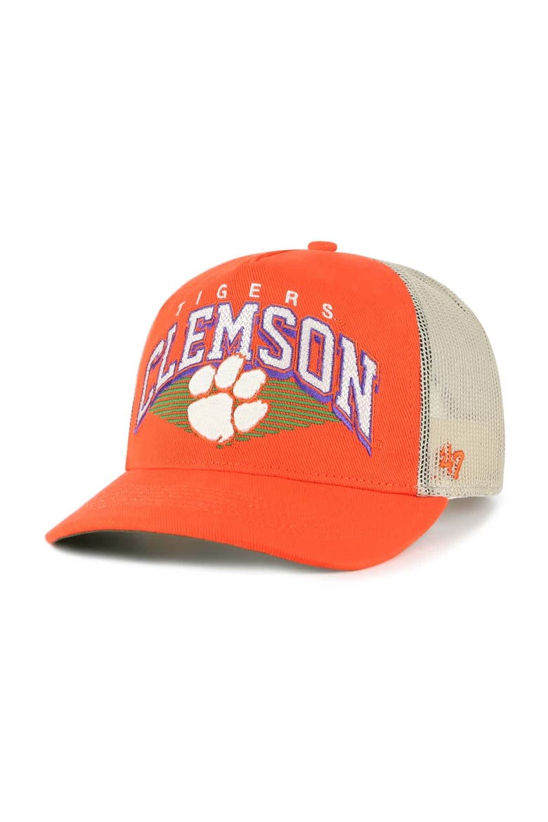Men's '47  Orange Clemson Tigers Pomona Mesh Hitch Adjustable Trucker Hat, Main, color, Orange