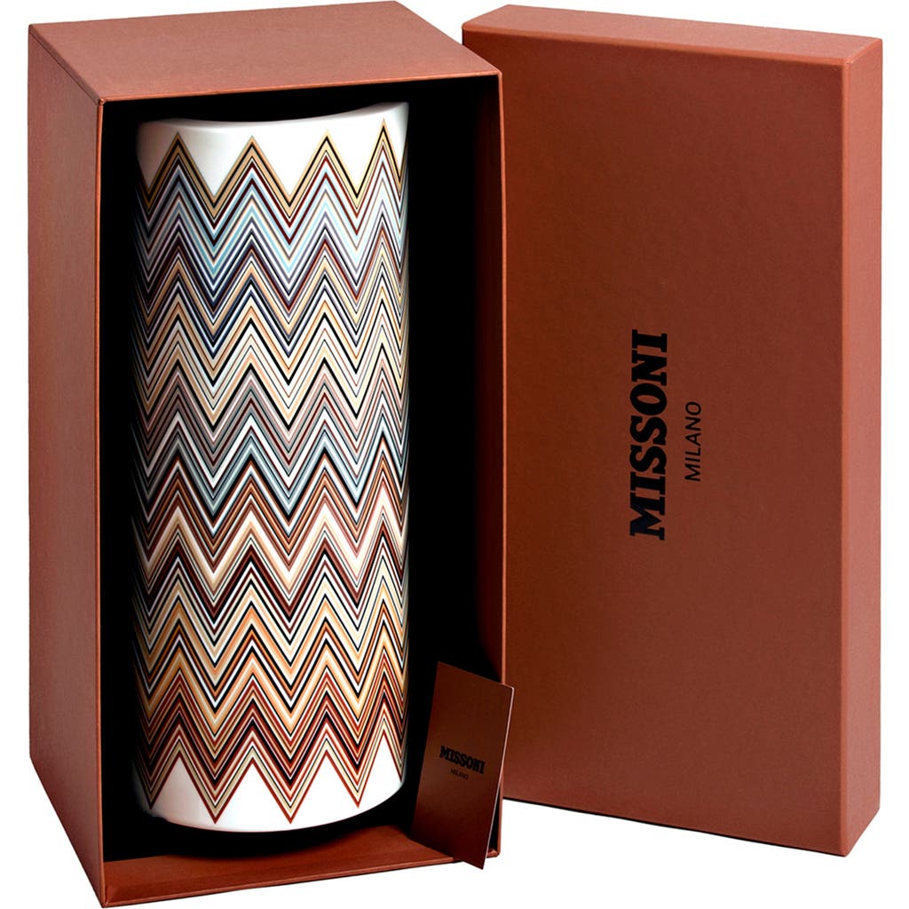 Missoni Home Tableware High Vase Zig Zag Jarris 148 Diam. 6.3", H 14"