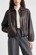 Nordstrom Bubble Hem Leather Jacket