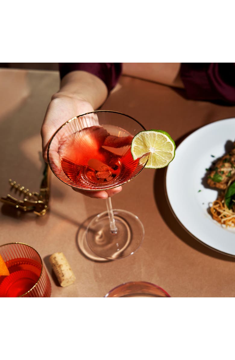 Viski Meridian Crystal Martini Glasses Set of 2, Alternate, color, Clear