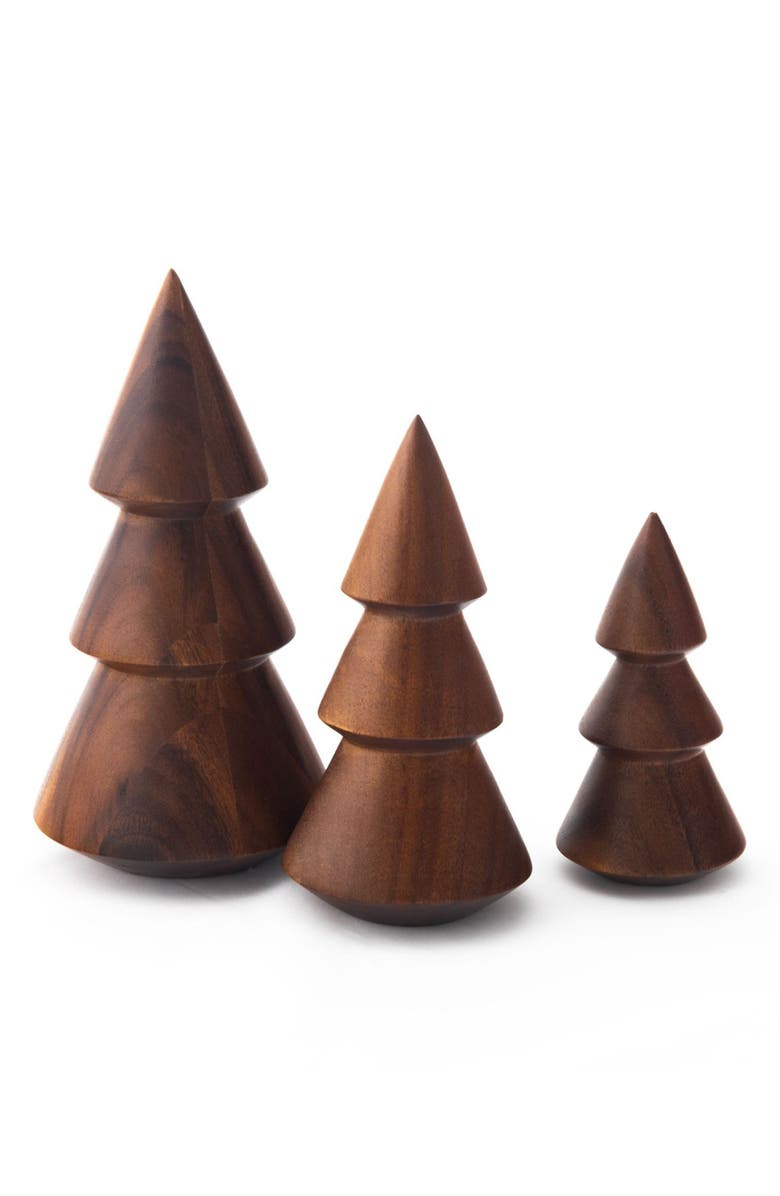 Nambé Set of 3 Acacia Wood Decorative Trees, Alternate, color, 