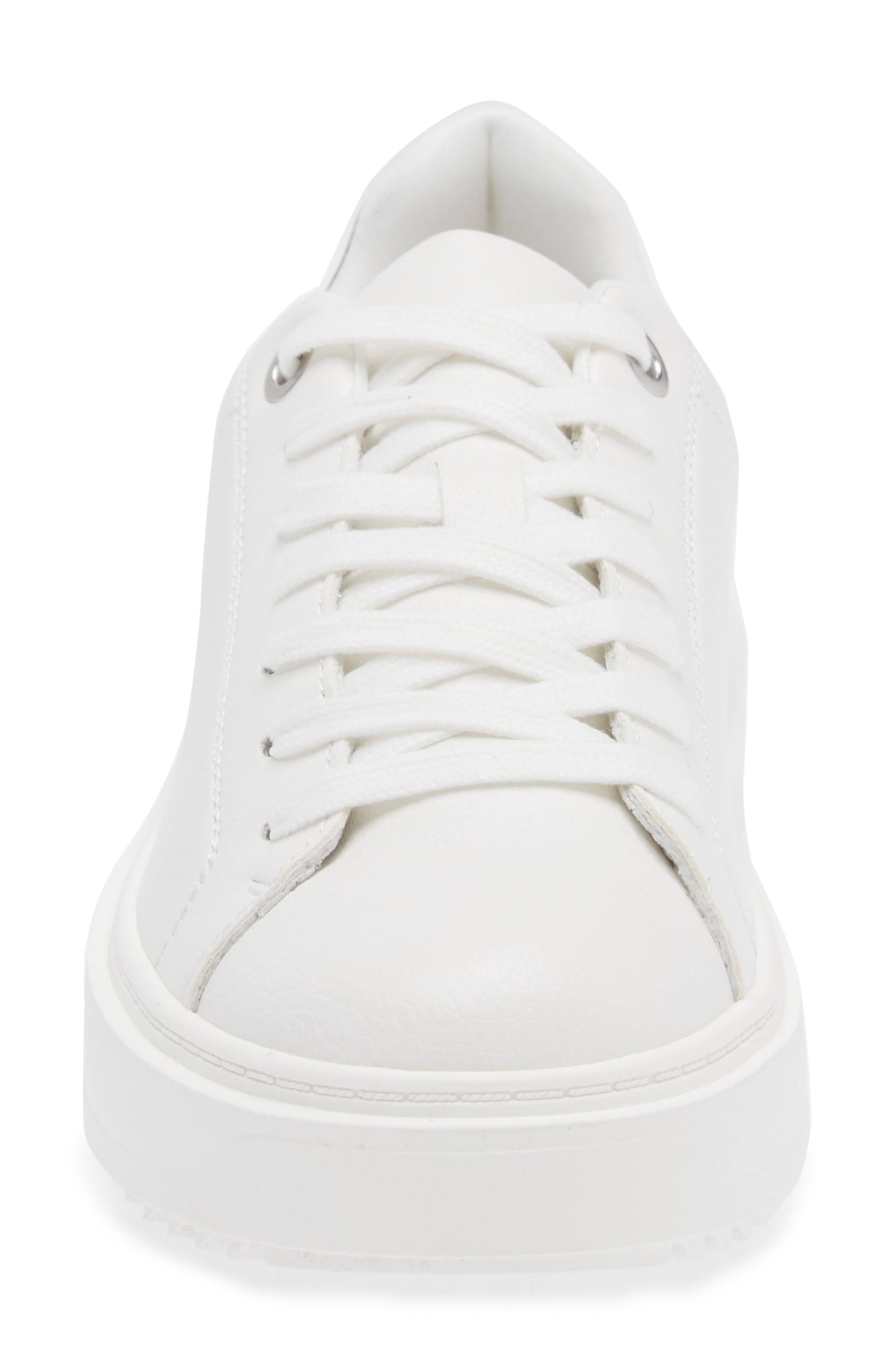 Steve Madden Charlie Platform Sneaker In White/ Rose Gold