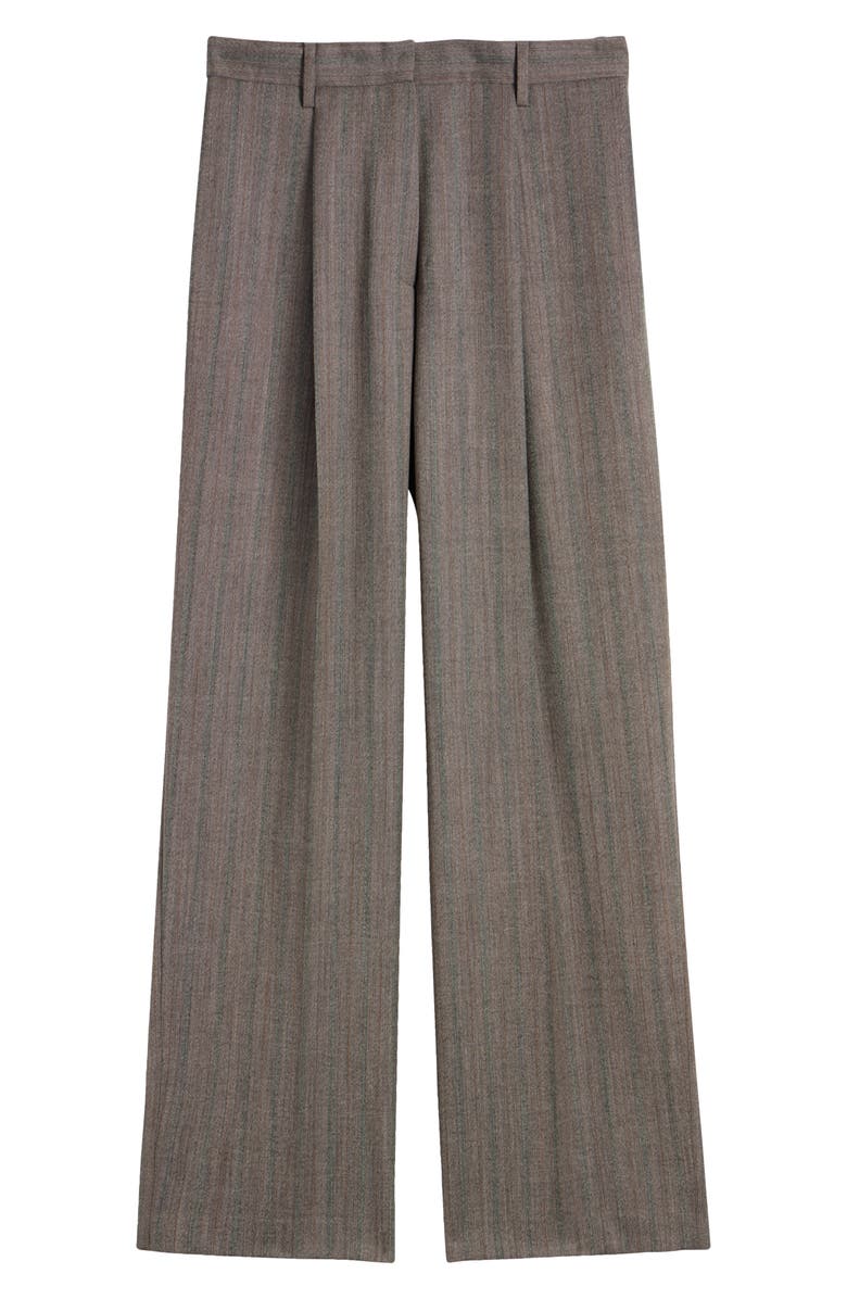 Dries Van Noten Portias Pleated Wool Pants, Alternate, color, Grey Melange