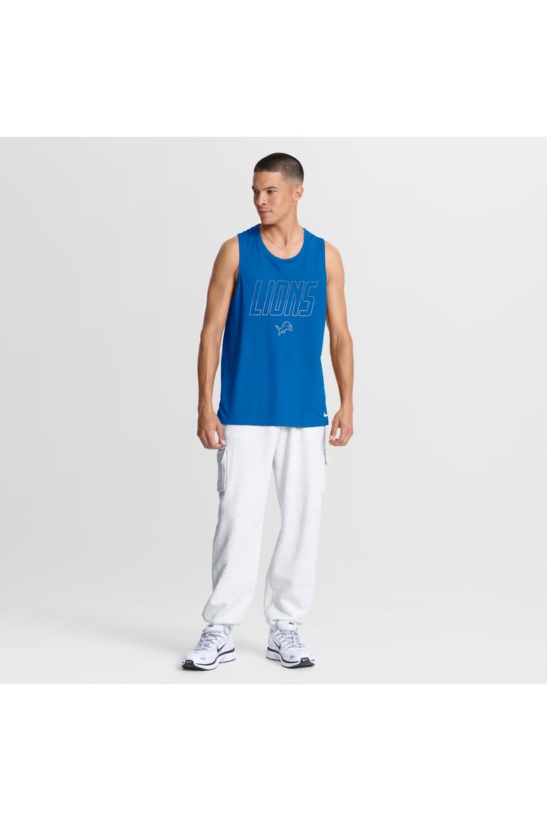 Men's Nike Blue Detroit Lions Kickoff Miler Dri-FIT Tank​ Top, Alternate, color, Blue
