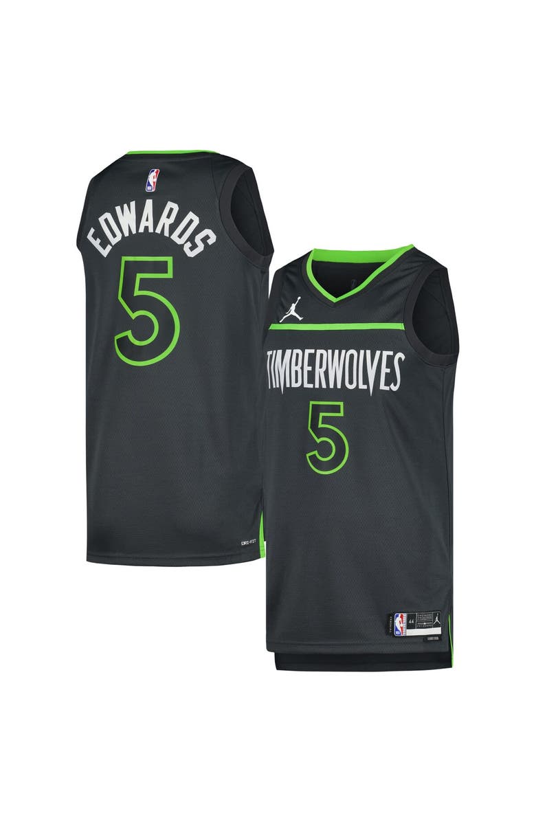 Jordan Brand Unisex Jordan Brand Anthony Edwards Charcoal Minnesota Timberwolves Swingman Jersey - Statement Edition, Alternate, color, Charcoal
