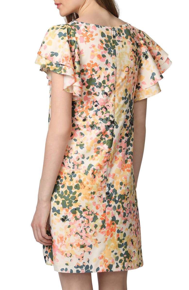 Donna Morgan Flutter Sleeve Shift Dress, Alternate, color, Petal Pink/ Apricot