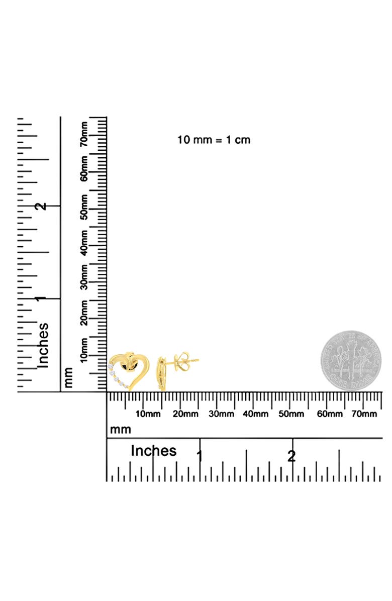 Haus of Brilliance 14K Yellow Gold 1/8 Ct Diamond Journey Heart Hoop Earrings, Alternate, color, Yellow