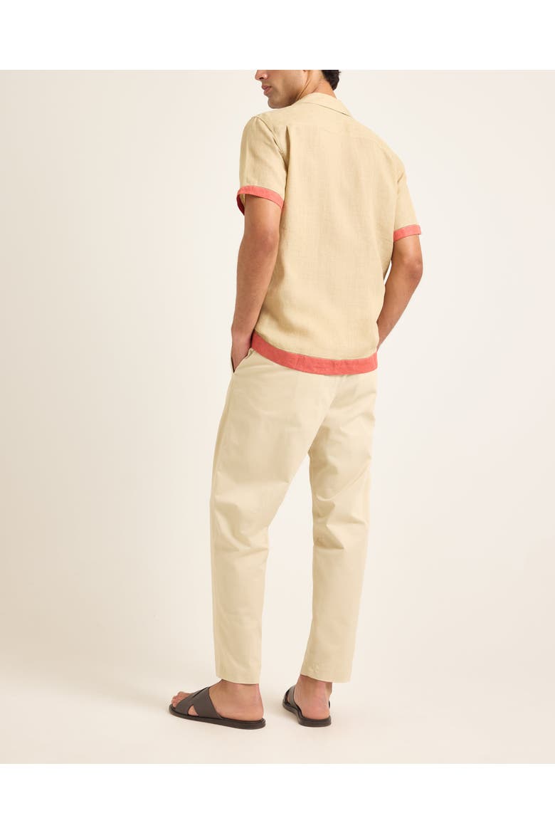 Maitan Lino Relaxed-Fit Shirt, Alternate, color, Biscuit/Dark Ruby
