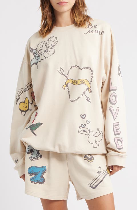 Feeling Lucky Reversible Crewneck Graphic Sweatshirt