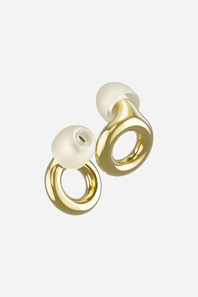 Experience 2 Earplugs Stylish Hearing Protection for Concerts & Festivals, Main, color, Gold