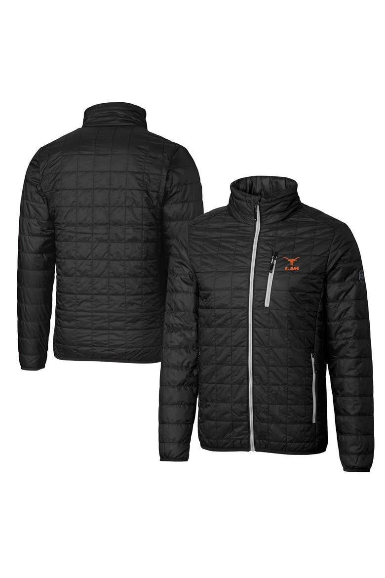 Men's Cutter & Buck  Black Texas Longhorns Alumni Logo Rainier PrimaLoft Eco Insulated Full-Zip Puffer Vest, Main, color, Black