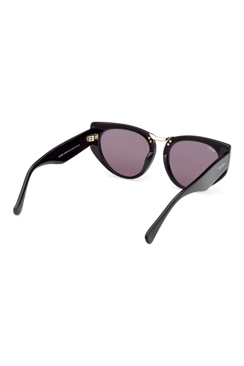 Bridge1 54mm Cat Eye Sunglasses, Alternate, color, SHINY BLACK / SMOKE