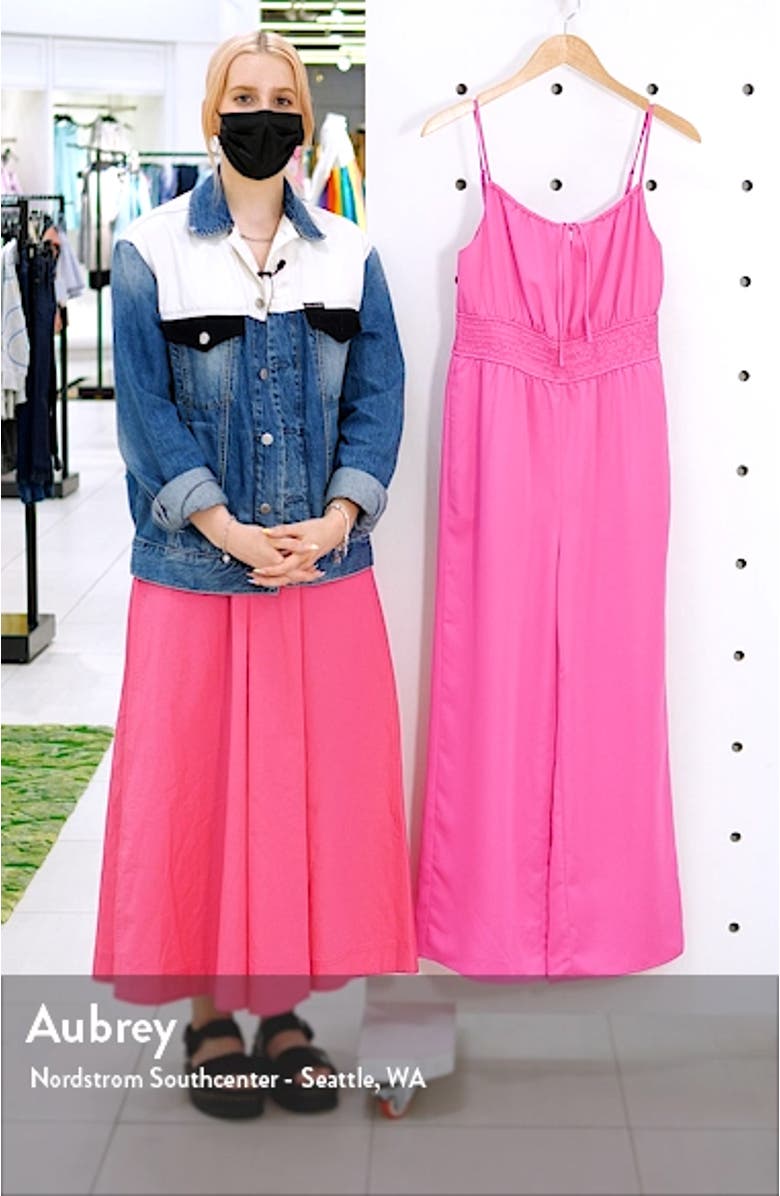 Daisy Smocked Straight Leg Jumpsuit, sales video thumbnail