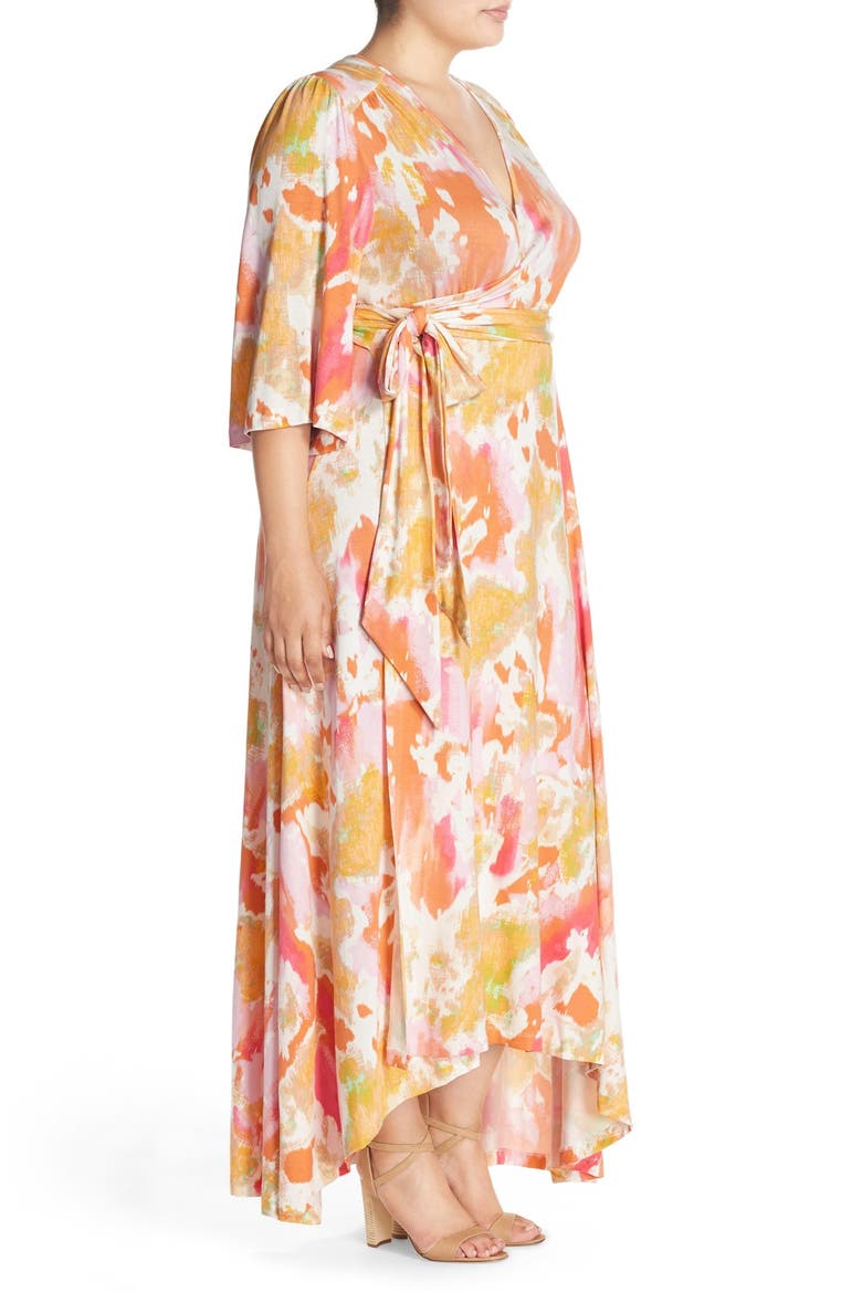 Kimono Style Maxi Dress, Alternate, color, LAVA LAMP PRINT
