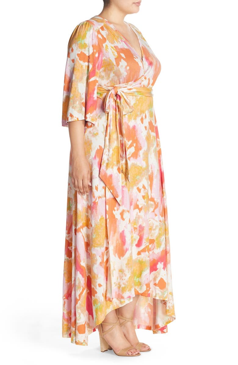 Melissa McCarthy Seven7 Kimono Style Maxi Dress, Alternate, color, 