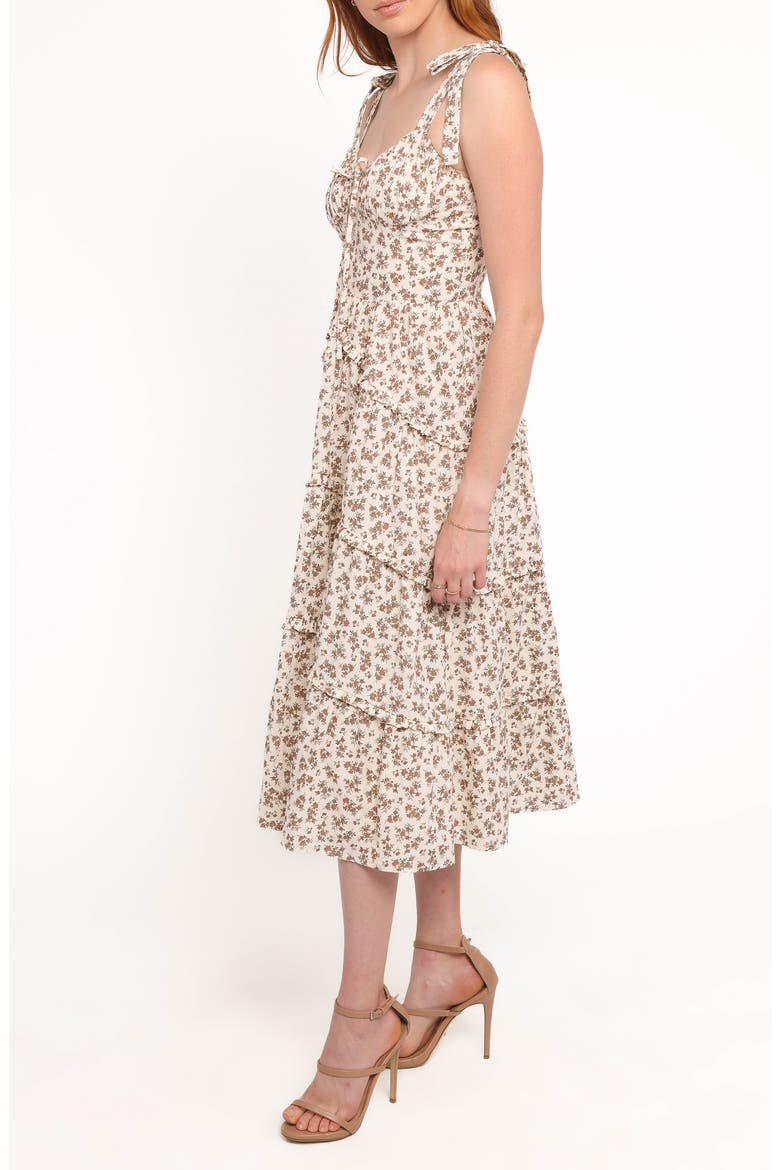 Umika Floral Ruffle Tiered Cotton Midi Sundress, Alternate, color, FLORAL