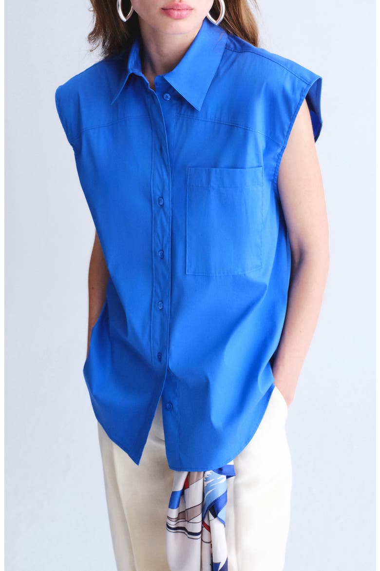 Poplin Shirt, Main, color, BLUE