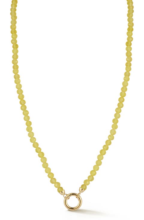 14K Gold Beaded Clasp Necklace
