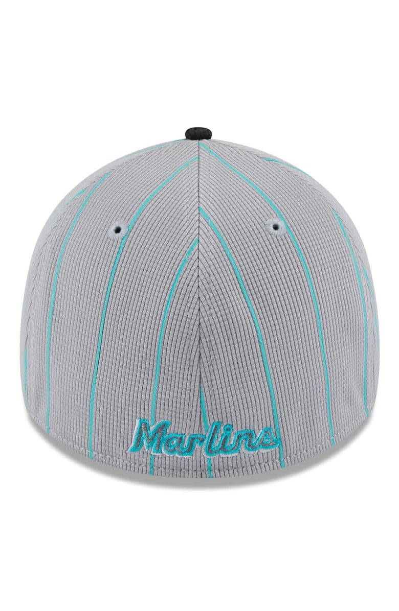 New Era Men's New Era Gray/Black Miami Marlins 2025 Batting Practice 39THIRTY Flex Hat, Alternate, color,