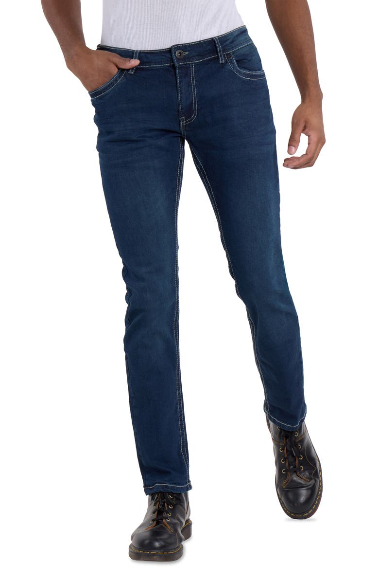 XRAY Saddle Stitch Stretch Straight Leg Jeans, Alternate, color, Dark Blue