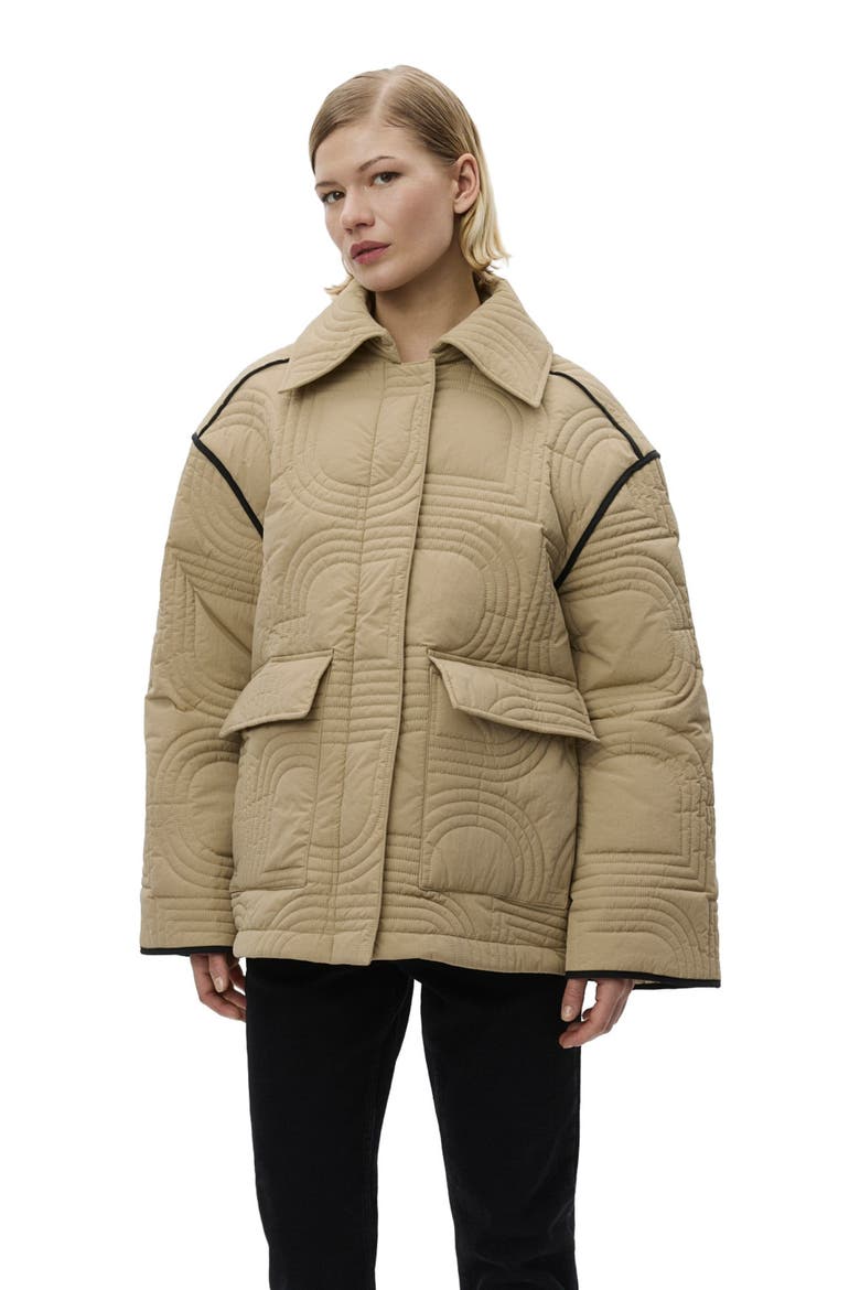 Merce Rhombus Quilt Jacket, Alternate, color, Elmwood