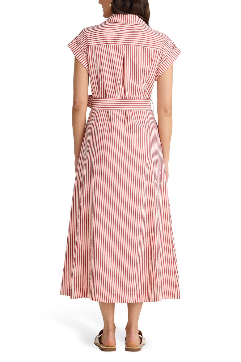 Portia Directional Stripe Maxi Shirtdress, Alternate, color, WHITE W RED STRIPE