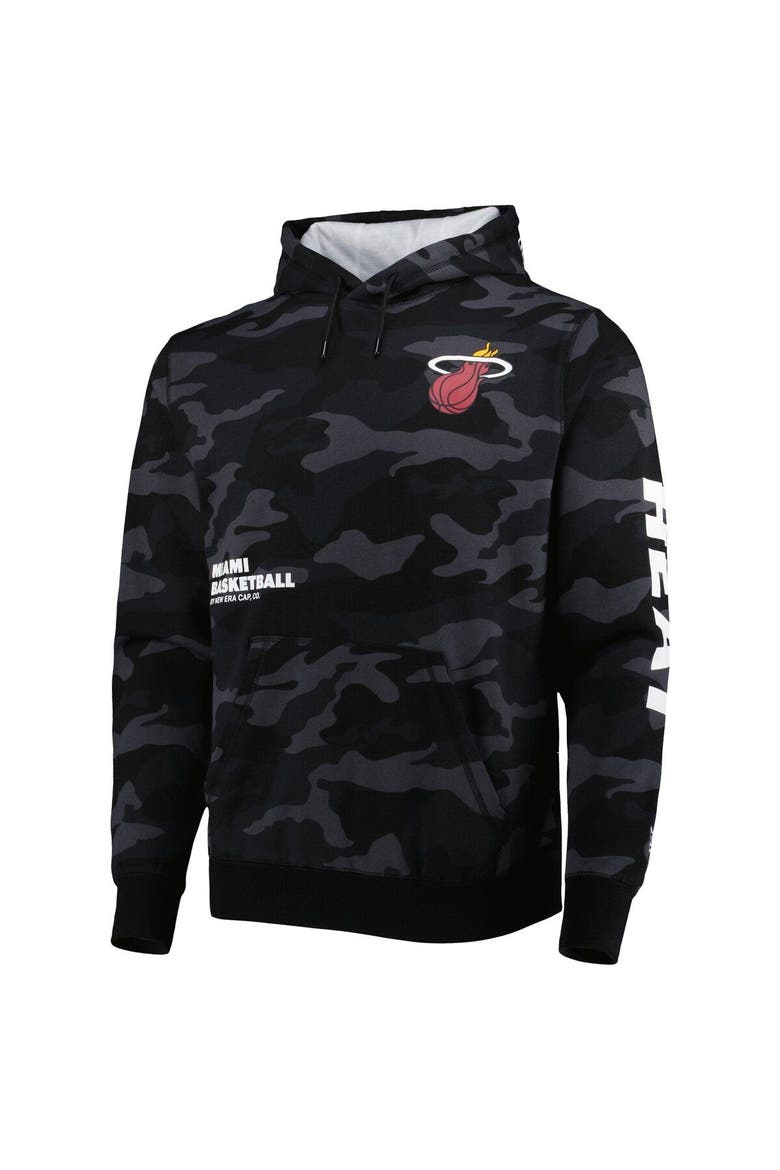 Men's New Era Black/Camo Miami Heat Tonal Pullover Hoodie, Alternate, color, Black