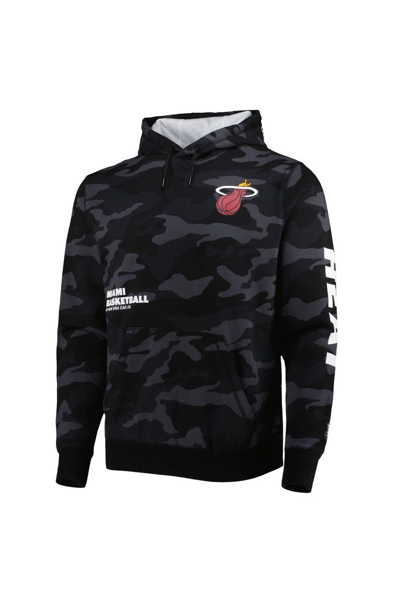 New Era Men's New Era Black/Camo Miami Heat Tonal Pullover Hoodie, Alternate, color, 