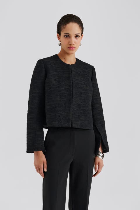 Ruthie Cropped Boucle Blazer