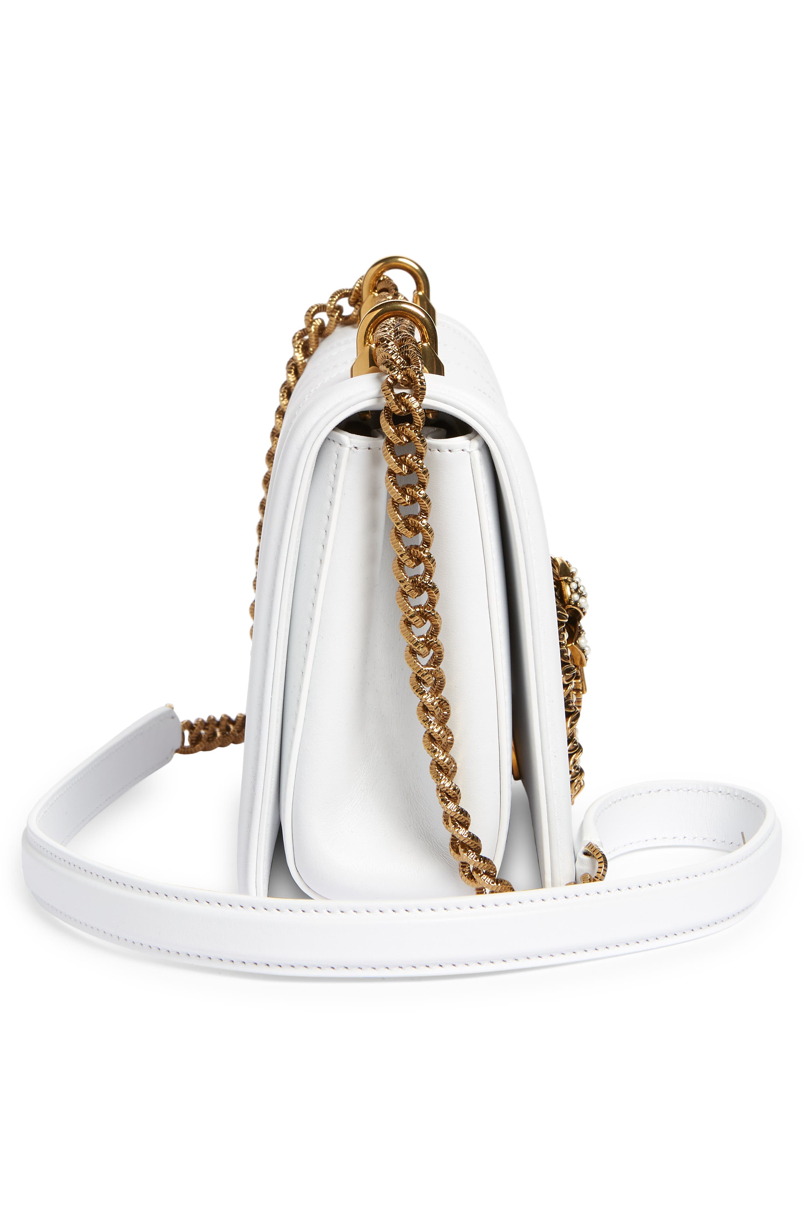 Devotion Logo Heart Lambskin Crossbody Bag, Alternate, color, OPTICAL WHITE
