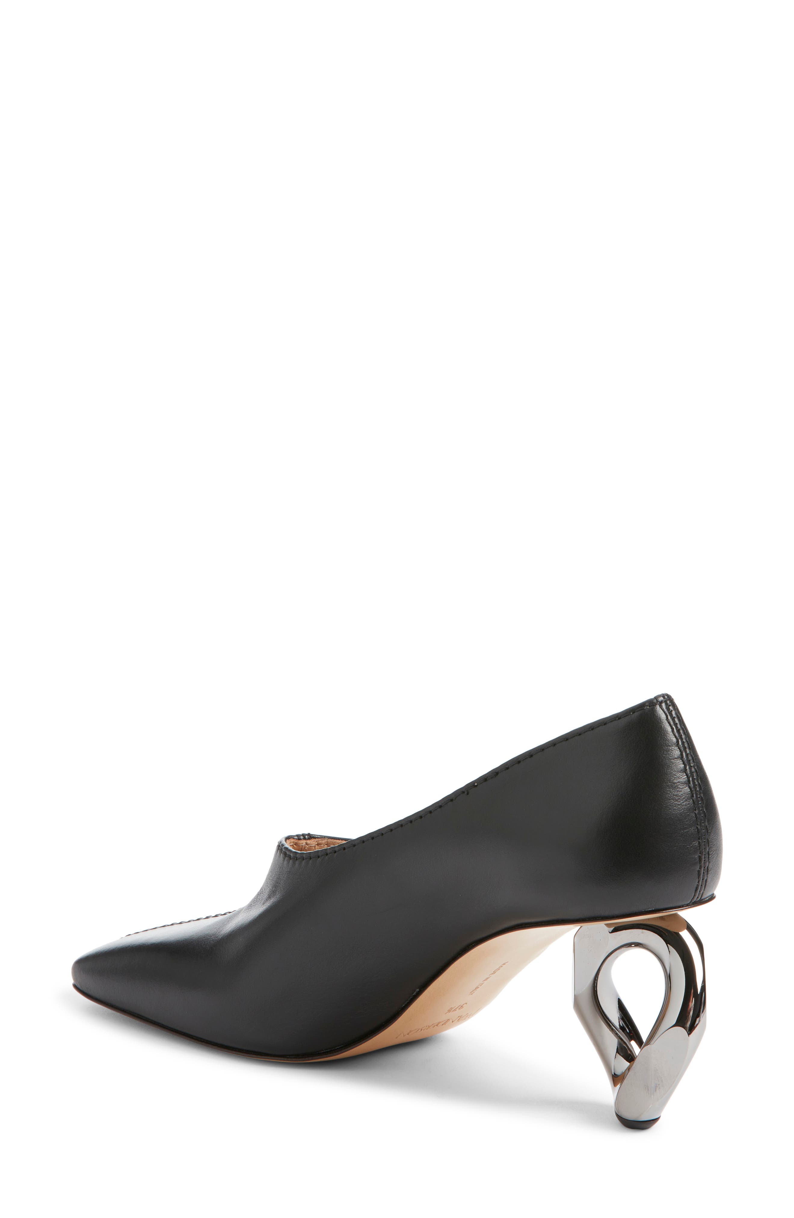 JW Anderson Stitch Chain Heel Square Toe Pump, Alternate, color, Black 999