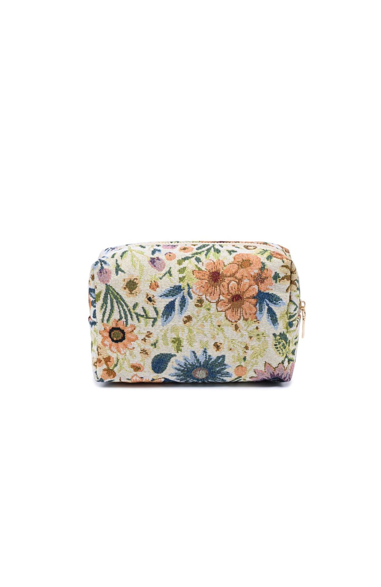 Garden Tapestry Cosmetic & Travel Organizer Pouch, Alternate, color, Cream