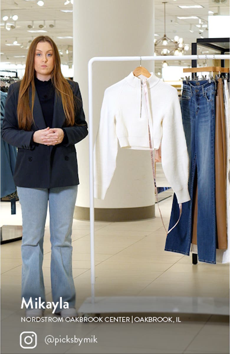 Reeve Rib Half Zip Crop Sweater, sales video thumbnail