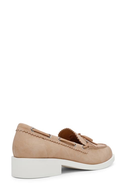 Dolce Vita Dv By Lagoon Block Heel Boat Shoe Loafer In Camel