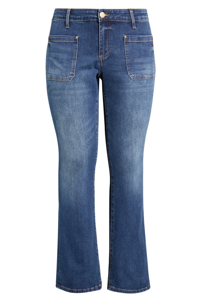 Natalie Patch Pocket Mid Rise Flare Jeans, Alternate, color, CHAMP