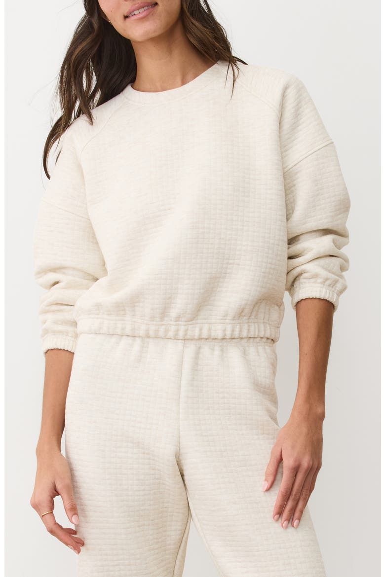 Corbet Quilted Crewneck Sweatshirt, Main, color, OATMEAL HEATHER