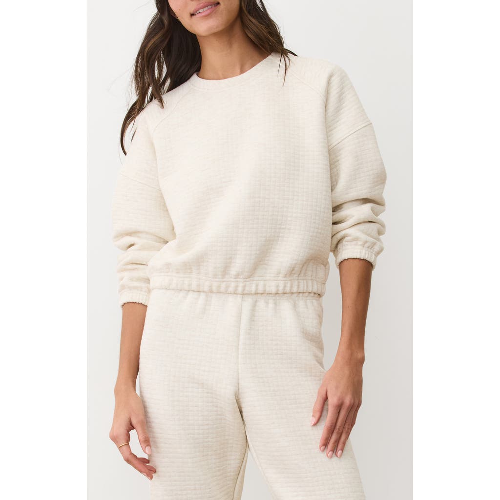 Marine Layer Corbet Quilted Crewneck Sweatshirt In Neutral