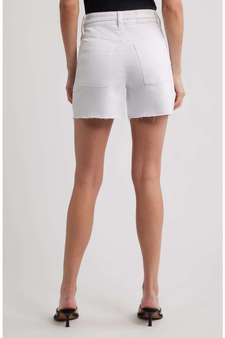 Five Hour Tie Waist Denim Shorts, Alternate, color, WHITE