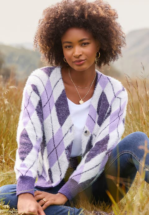 Fuzzy V Neck Cardigan