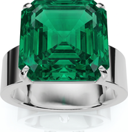Bliss Diamond 6Ct Asscher Cut Cigar Band Solitaire Emerald Engagement Ring Gold Lab Grown