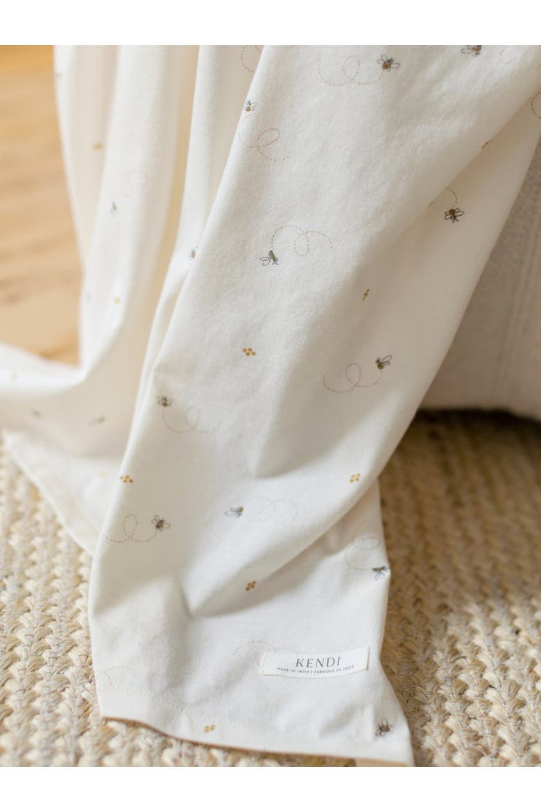 Organic Swaddle Blanket, Alternate, color, Bees / Pewter